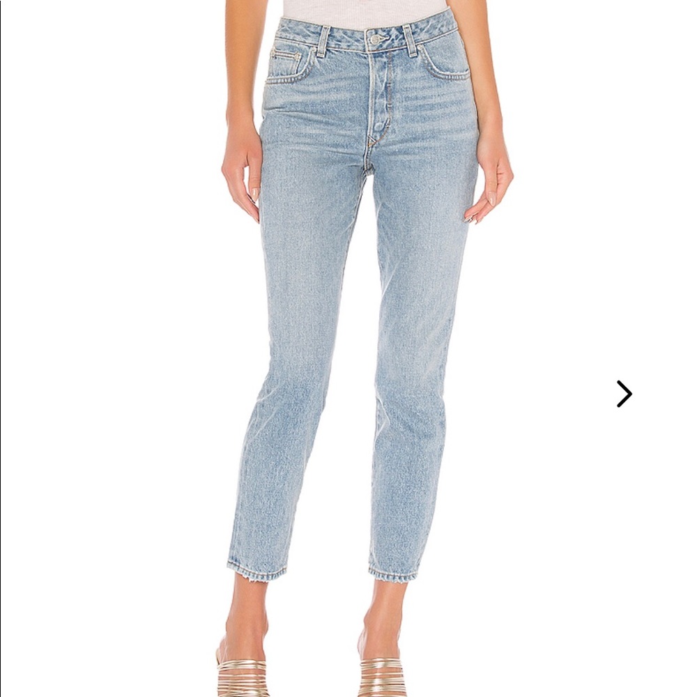 Blue straight leg denim